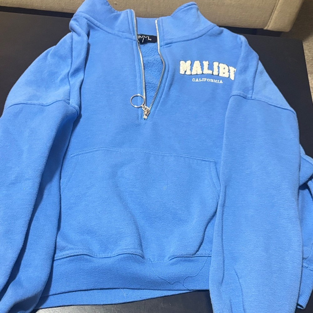 Marshalls Blue Half-Zip Pullover with Ring Zipper